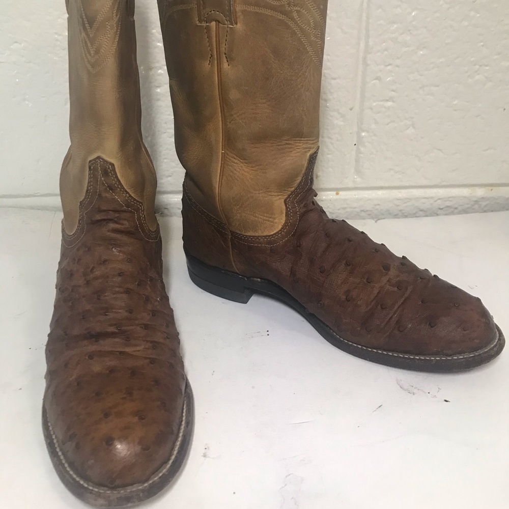 Justin Brown Ostrich Boots size 5.5